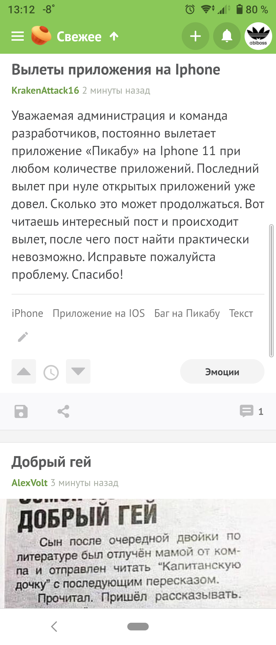 Вылеты приложения на Iphone | Пикабу