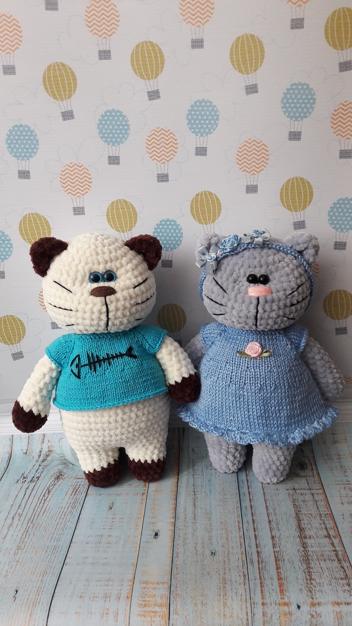 Bruce and Lyalya are plush cats. - Presents, Holidays, Kittens, My, Toys, Knitting, Children, cat