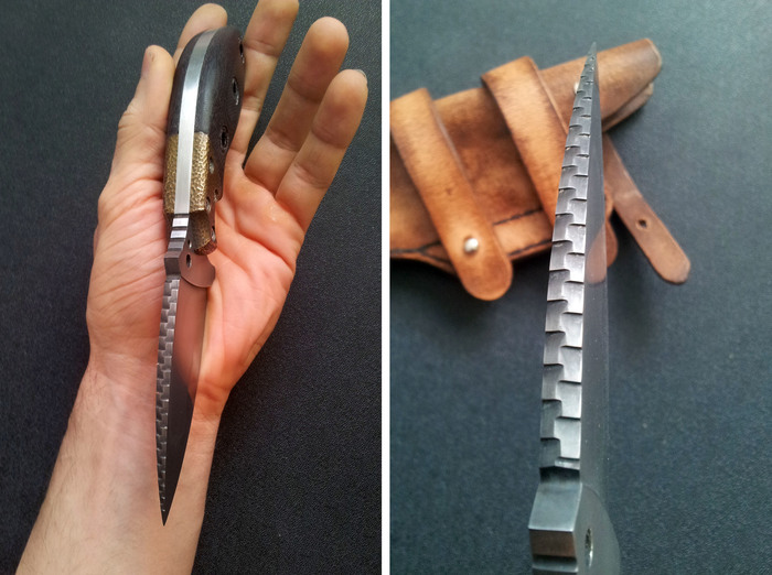 Пятничная у8а Нож, Своими руками, Рукоделие с процессом, Сталь, Кожа, Видео, Длиннопост