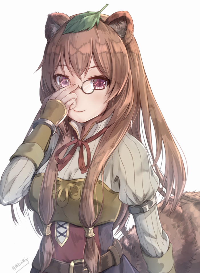 Raccoon girl with glasses - Anime Art, Аниме, Tate no Yuusha no Nariagari, Raphtalia, Animal Ears