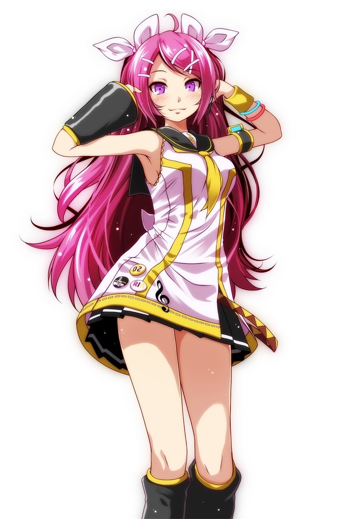 Megurine stole Rin's clothes - Anime, Not anime, Vocaloid, Megurine luka, Anime art, 