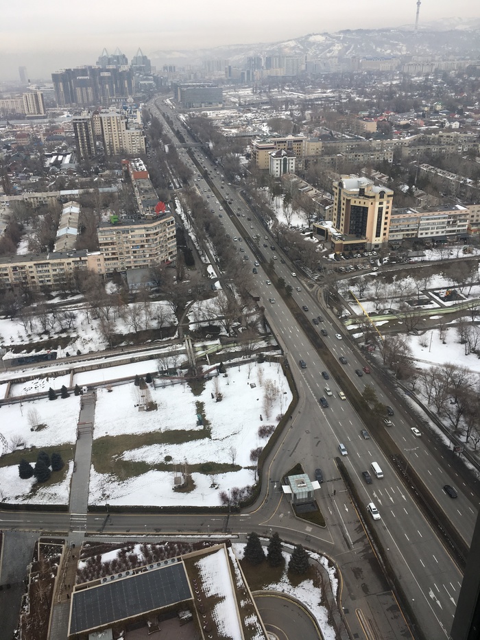 View of Almaty from the 30th floor. - Height, My, Longpost, Ritz-Carlton