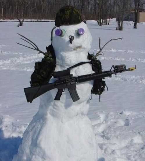 With the upcoming us... - snowman, Weapon, Holiday greetings