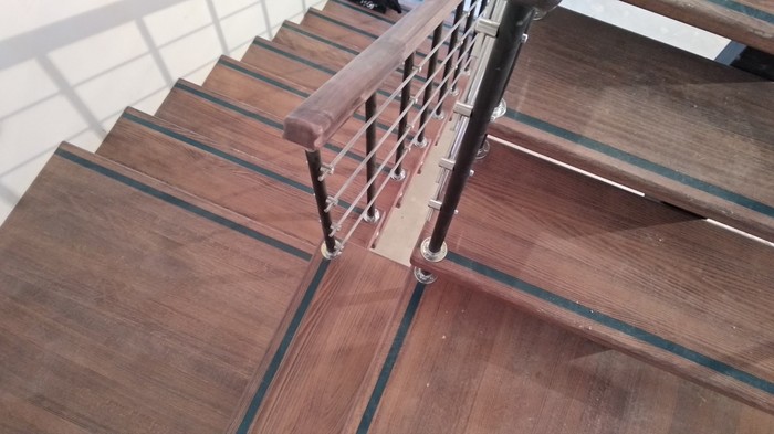 Designer staircase with beech tread and phosphor strip - My, Design, Stairs, , , Longpost