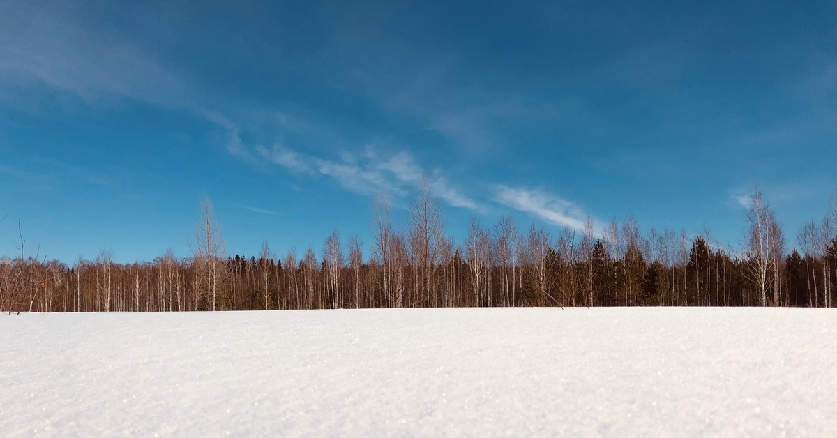 Поле снег