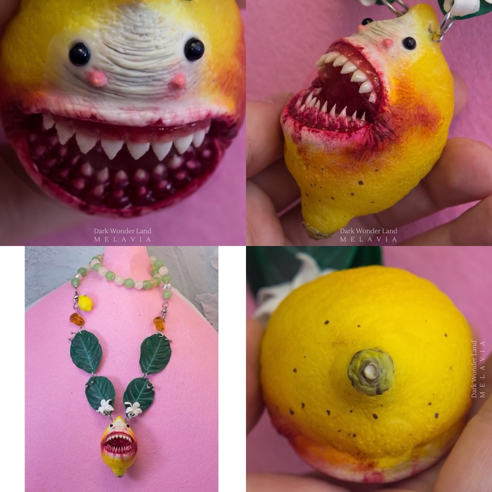 Shark Limonka) - My, Shark, Lemon, Polymer clay, Needlework without process, Longpost