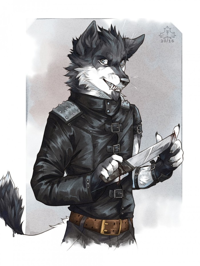 Bad boy - Фурри, Furry Art, Антро, Furry Canine, Furry wolf, Нож, Diesel Wiesel