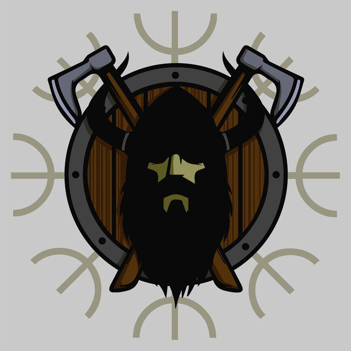 Viking. - My, Викинги, Warrior, Scandinavia, Helmet of Horror, Helmet, Drawing, Digital drawing