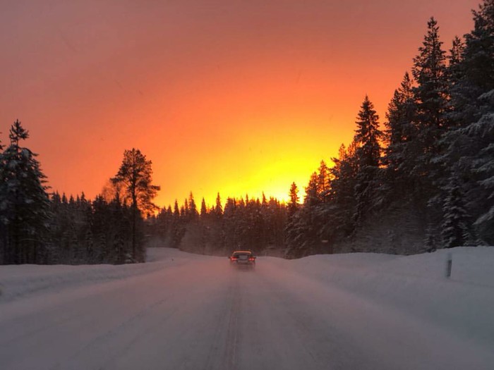 Sunset in Finland - My, Sunset, Finland, Arctic Circle, No filters, The photo