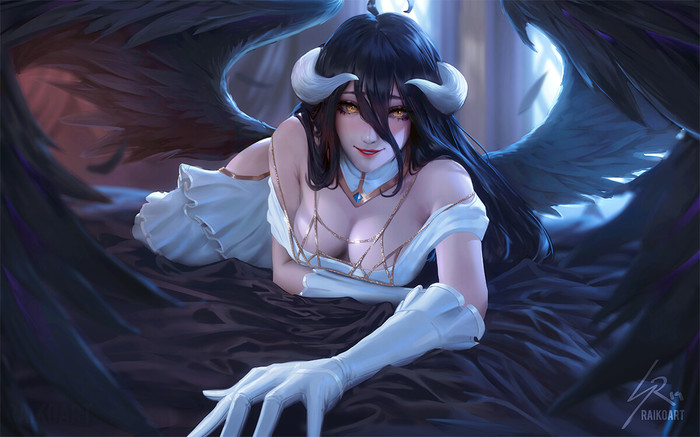 Albedo (Anime Overlord) - Anime, Anime art, Art, Overlord, Albedo, Succubus, Raikoart