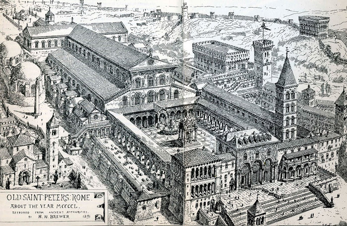 What stood on the site of St. Peter's Basilica in Rome? - Rome, St. Peter's Basilica, Story