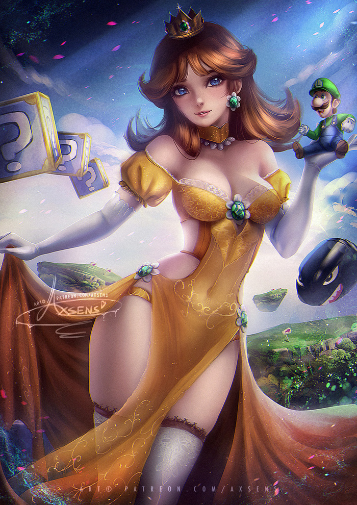 Princess Daisy Art - Art, Axsens, Super mario, Princess Daisy, Girls