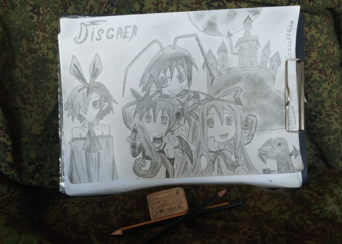 I continue to draw this time the characters of the Disgaea universe - My, Art, Anime, Disgaea