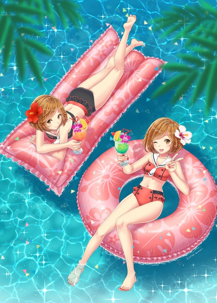 Summer rest - Anime, Not anime, Vocaloid, Meiko, Anime art, Etty