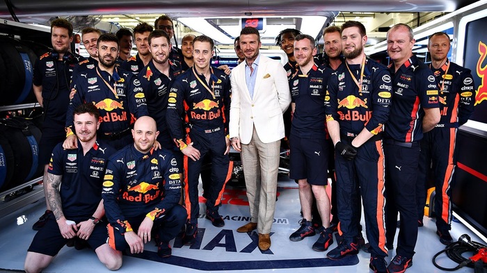 David Beckham at the 2019 Bahrain Grand Prix - David Beckham, Formula 1, Red Bull racing, Fernando Alonso
