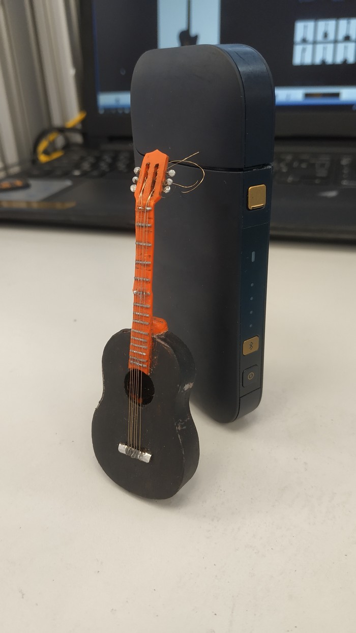 Mini guitar - My, Guitar, With your own hands, Video, Longpost