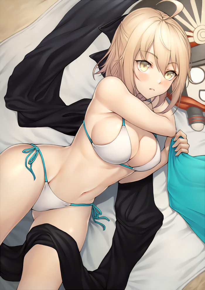 Anime Art - NSFW, Anime art, Anime, Okita souji, Fate grand order, Swimsuit, Breast