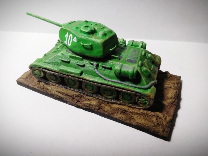 The stickiness of the T34 tank - My, Plasticine, Painting, T-34, Longpost