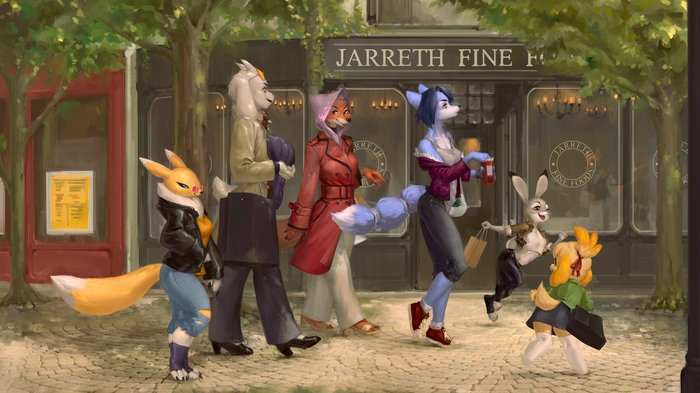 After shopping. - Furry, Renamon, , Krystal, Judy hopps, Art, , Virgin Marian