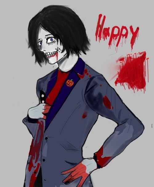 Happy - Моё, Anime Art, Хэллоуин, Fun-Art, Фан-Арт