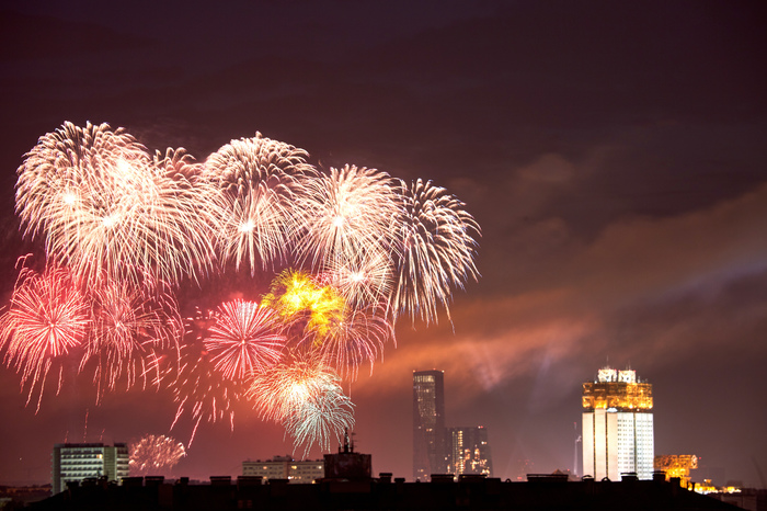 Fireworks May 9th. - My, Firework, Victory Day, Town, Moscow, Fireworks, Longpost, May 9 - Victory Day