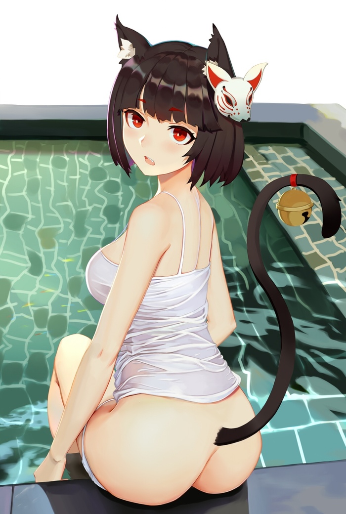 Yamashiro - NSFW, Azur Lane, Yamashiro, Этти, Animal Ears, Anime Art, Аниме, Арт, Попа