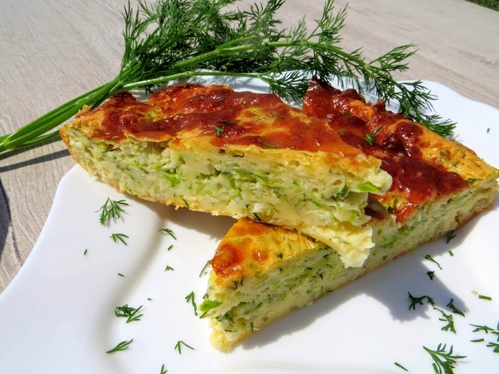 Jellied pie with zucchini and cabbage - My, Pie, Filling pie, Yummy, Other cuisine, Recipe, Preparation, Dough, Video, Longpost, Cooking