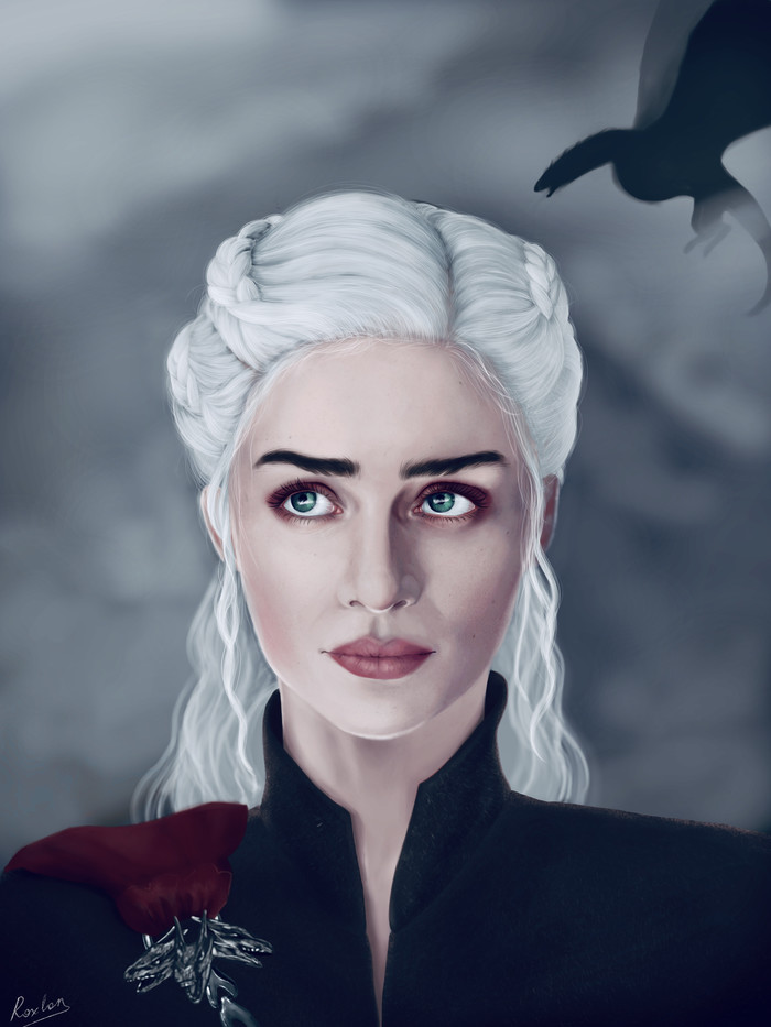 Ash Queen - My, Game of Thrones, Portrait, Drawing, Daenerys Targaryen