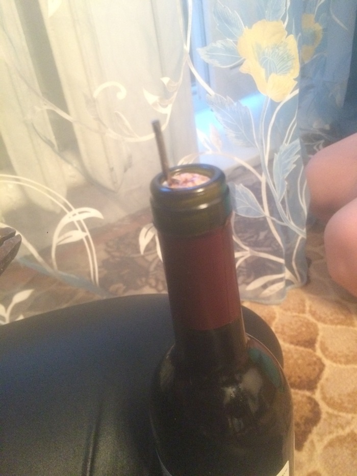 How we tried to open the wine - My, Wine, Friend, Corkscrew, Humor, Relaxation, Cultural rest, , After work, Longpost