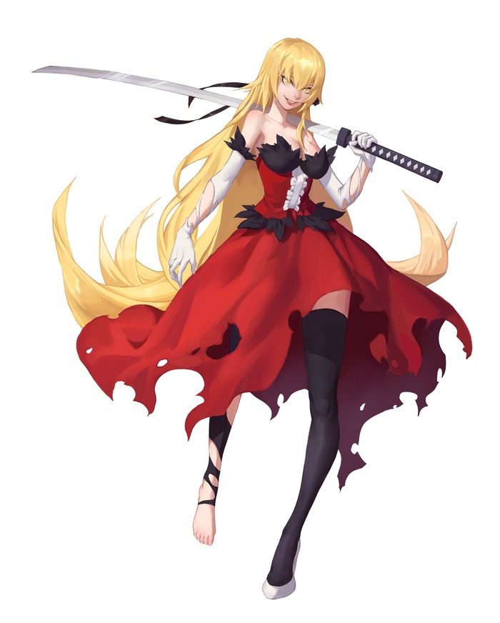 Безумие Киссшот - Аниме, Anime Art, Monogatari series, Kiss-Shot Acerola-orion Heart-under-blade