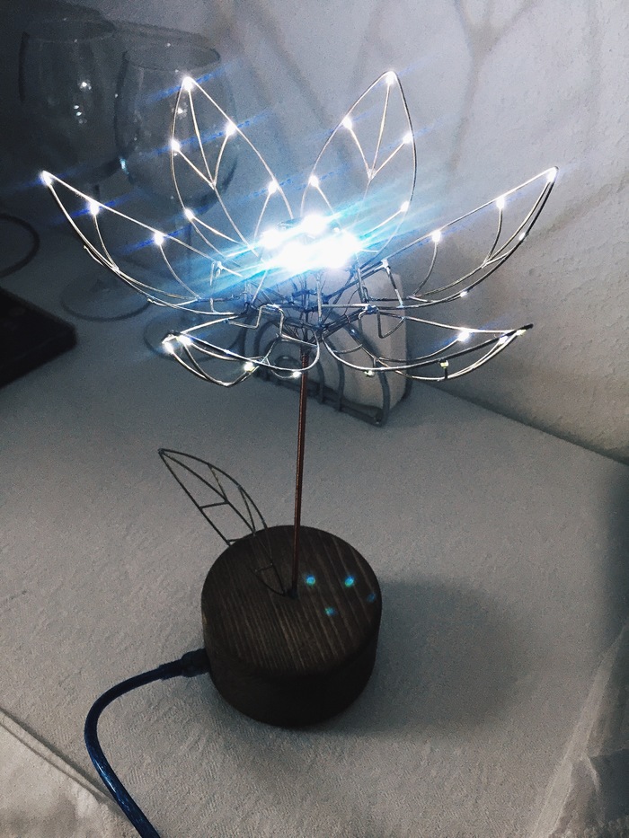 My mechanical flower. - My, , Arduino, Presents, Video, Longpost