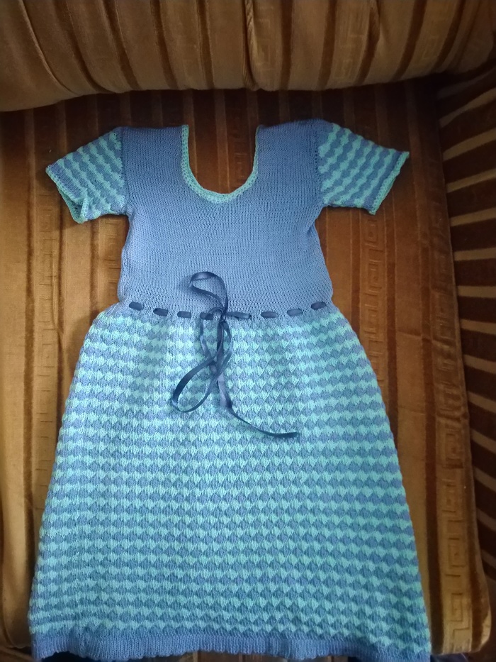 Summer dresses for a girl 2 years old, on a knitting machine Neva 2. - My, The dress, Needlework without process, Knitting, Machine knitting, Longpost