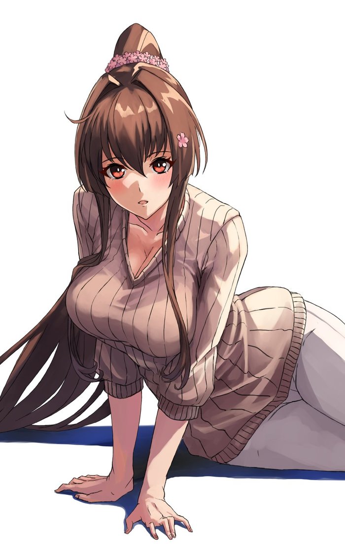 Casual Yamato (Artist: Yashiro) - Kantai collection, Anime, Anime art, Yamato, Sweater, Sugoi dekai