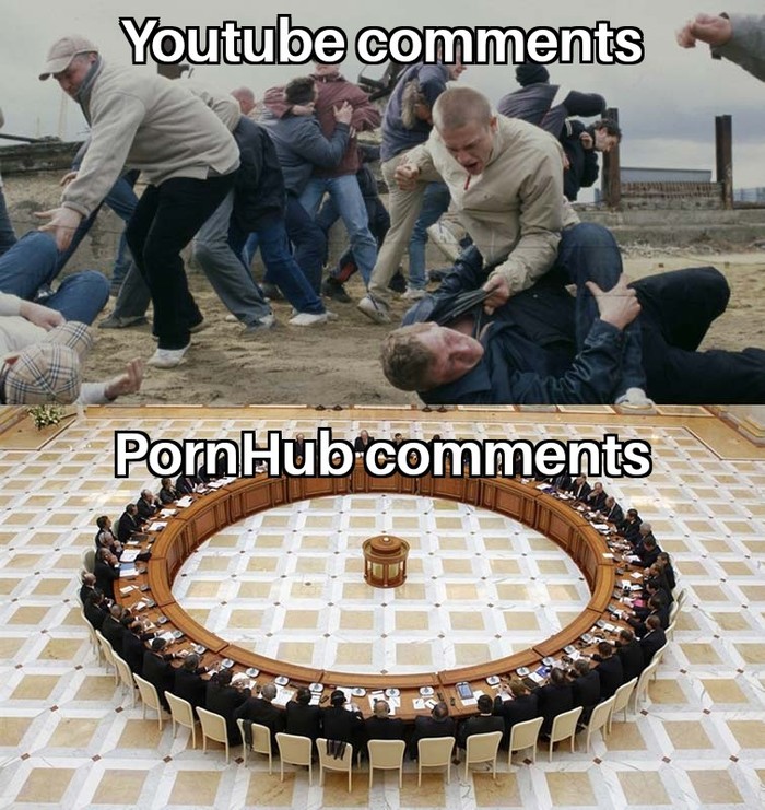 Youtube comments vs Pornhub comments - Youtube, Pornhub, Community, Comments, Humor, Memes, Picture with text