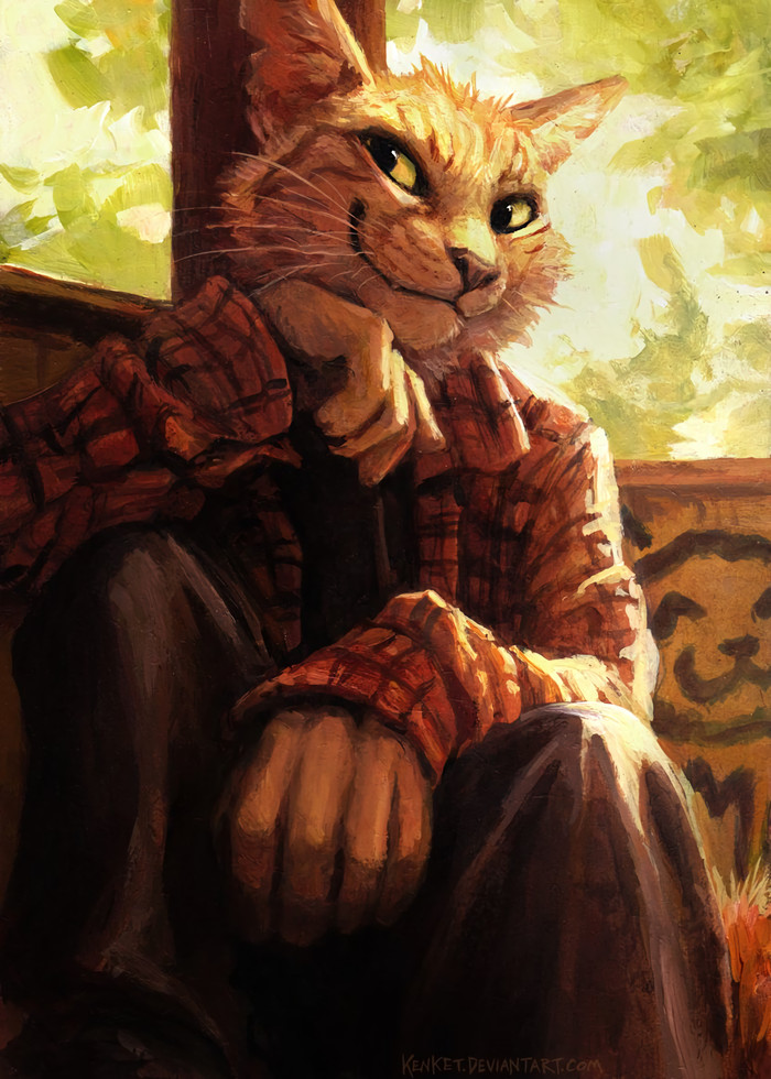 Muenster - Фурри, Furry Art, Furry Feline, Furry Cat, Традиционный арт, Kenket