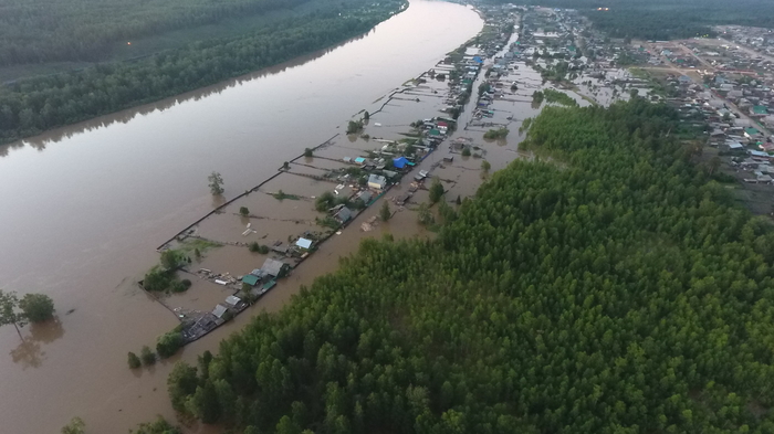 Scale of flooding r.p. Lesogorsk, Chunsky district, Irkutsk region - Flood, Irkutsk region, Video, Longpost