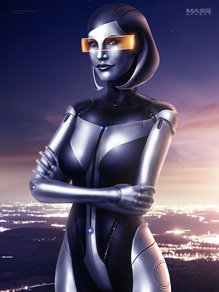 Perfection - Mass Effect SUZI - Longpost, Fan art, Poster, Jessica Chastain, Photomanipulation, EDI, Mass effect, My