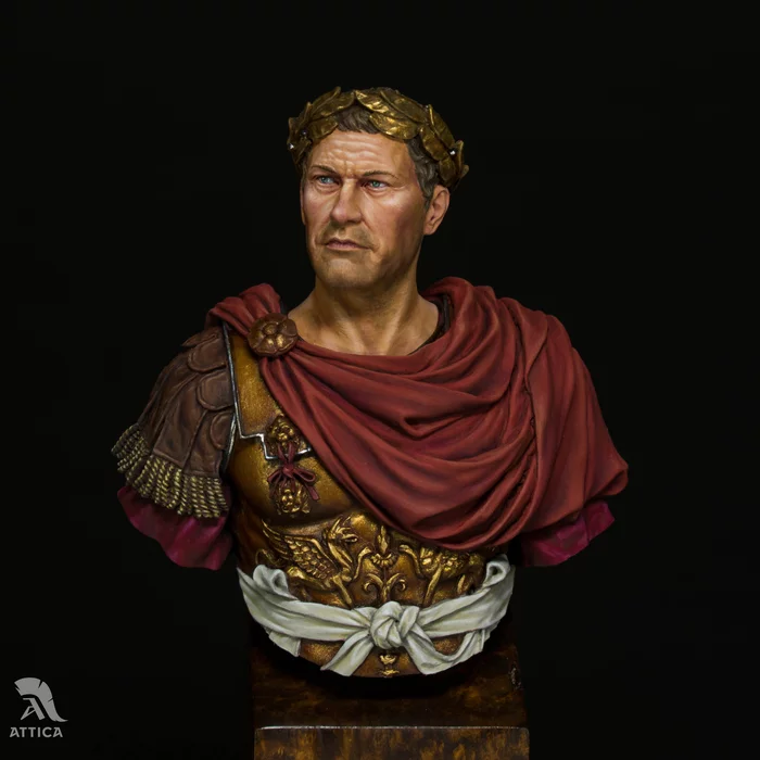 More Caesars, good and different! - My, Bust, Modeling, Stand modeling, Guy Julius Caesar, Aaron Eckhart, Miniature, Painting miniatures, Longpost