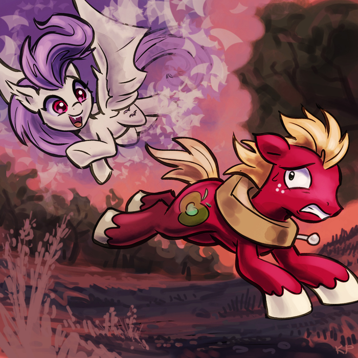Why are you running? My Little Pony, Fluttershy, Flutterbat, Batpony, Big Macintosh, Kp-shadowsquirrel