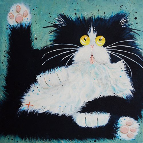 Funny cats Kim Haskins. - cat, Drawing, Positive, Longpost