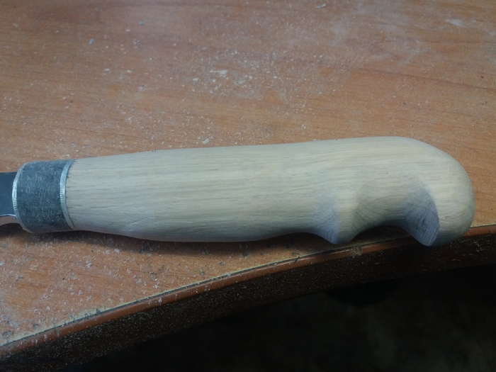 An attempt to age an oak handle. - My, Knife, Oak, Homemade knife, Longpost