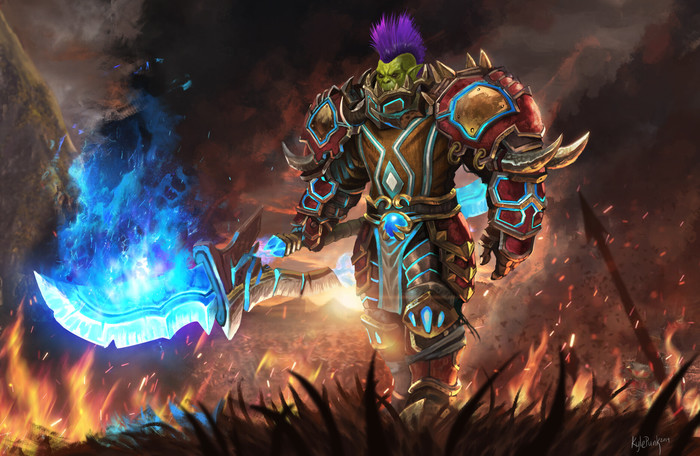 Characters WoW. - Art, Fan art, Warrior, Death Knight, Longpost, Wow, World of warcraft, Kyle Herring