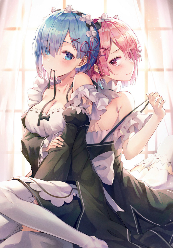 Re:Zero (by dnwls3010) - Аниме, Anime Art, Rem, Re:Zero Kara, Ram and rem, Rem (Re:Zero Kara)