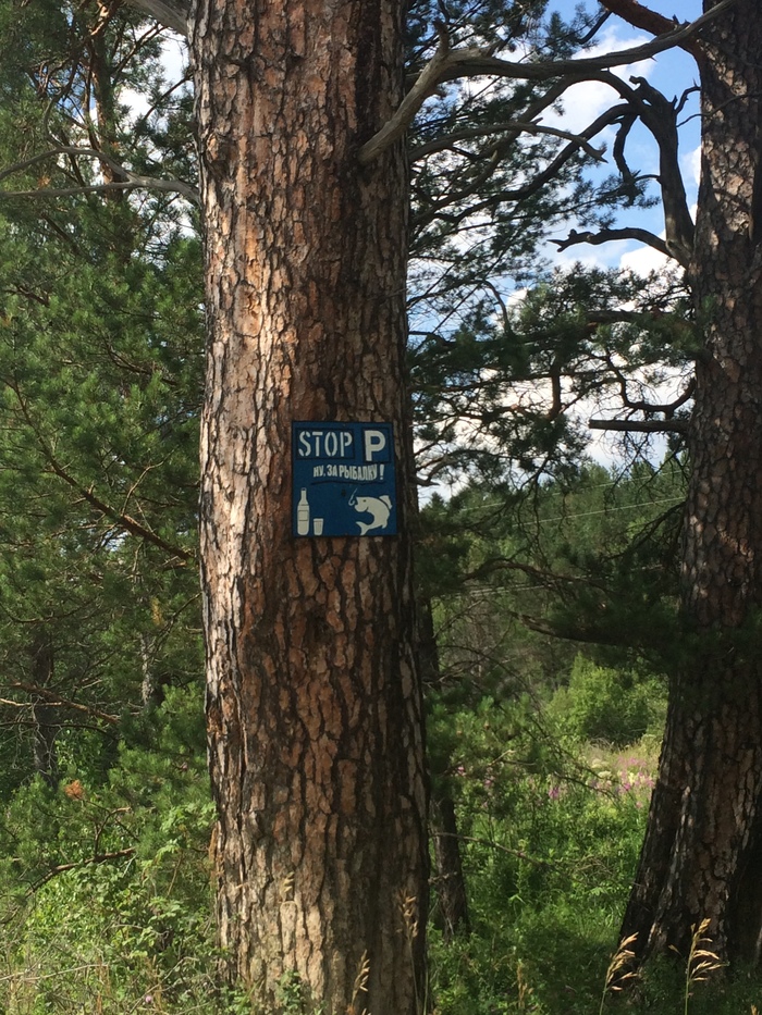 An important sign on the way to the reservoir. - My, Fishing, Rules