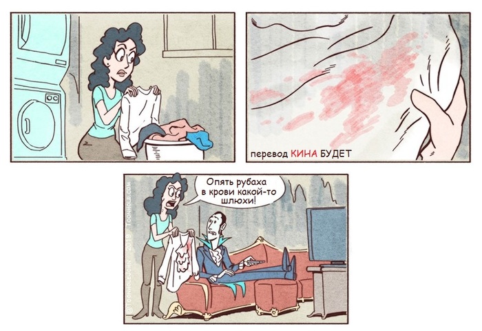 The hard life of Dracula's wife... - Wife, Dracula, Blood, Shirt, Translated by myself, Comics, Toonhole