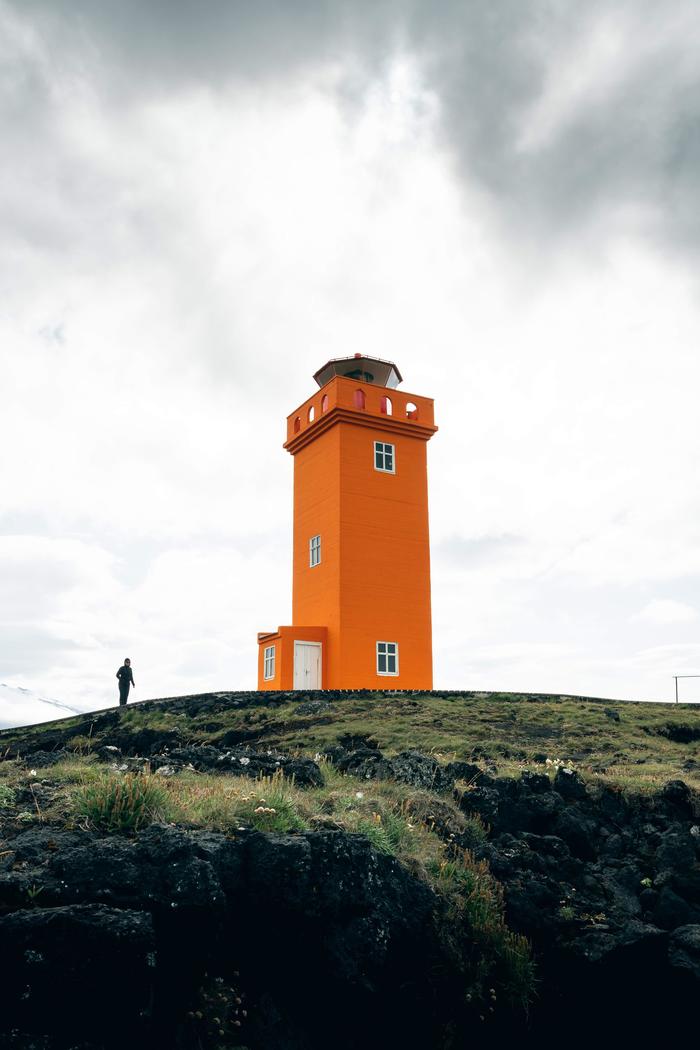 orange lighthouse - The photo, Lighthouse, Iceland, Orange