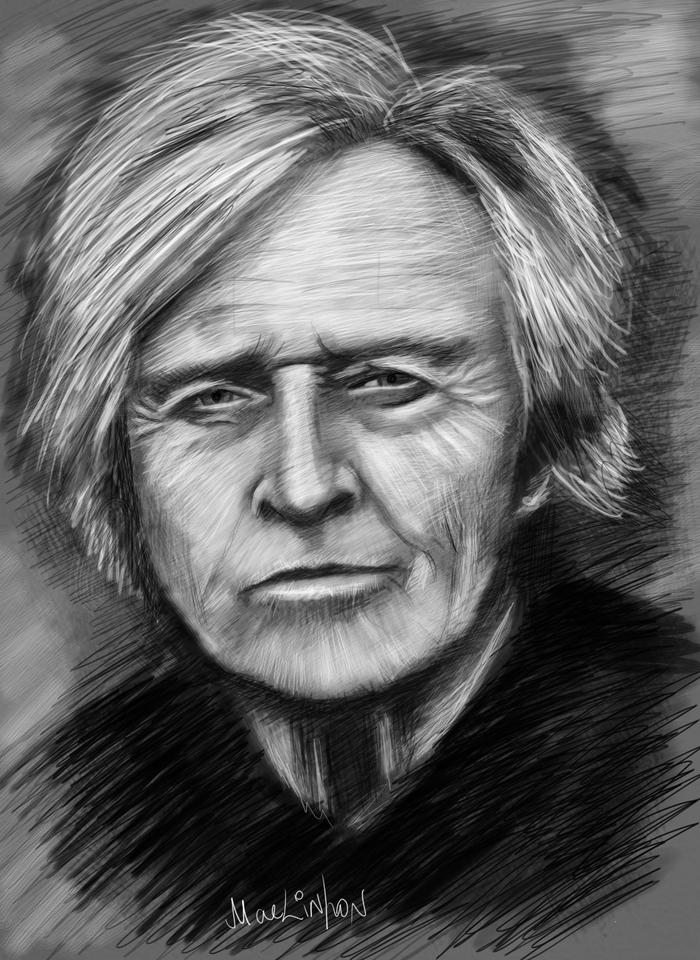 Rutger Hauer - портрет на память - Моё, Рутгер Хауэр, RIP, Арт, Рисунок карандашом, Рисунок, Смерть