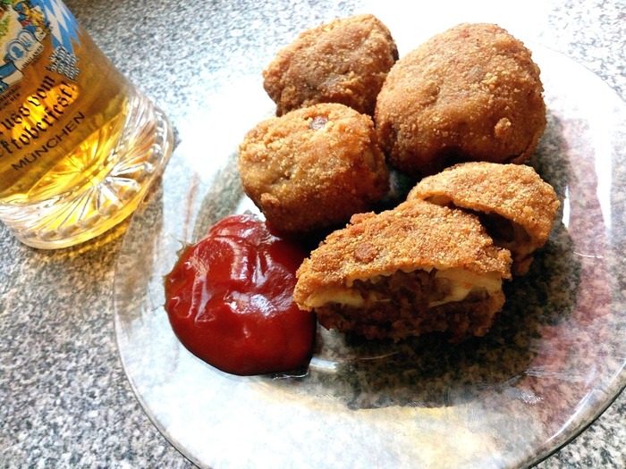 Onion rings stuffed - My, Snack, Recipe, Longpost, Cooking, Onion rings