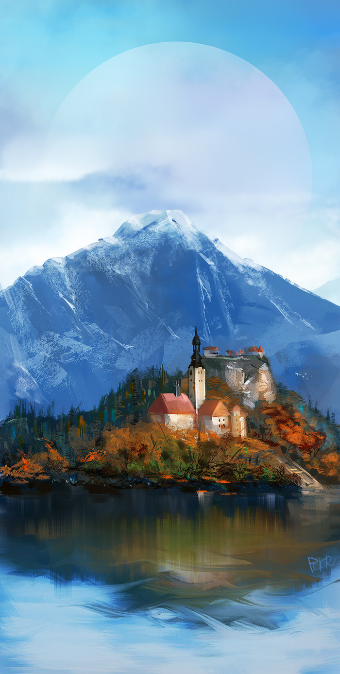 In the mountains - Art, Drawing, House, The mountains, , Peter Xiao