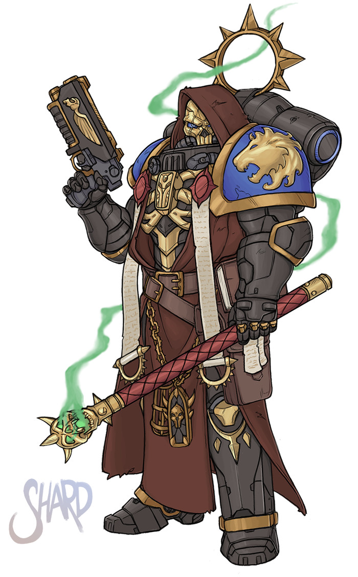 Deathspeaker chaplain of the Celestial Lions. Warhammer 40k, Wh Art, Chaplain, , Celestial Lions, Shardanic